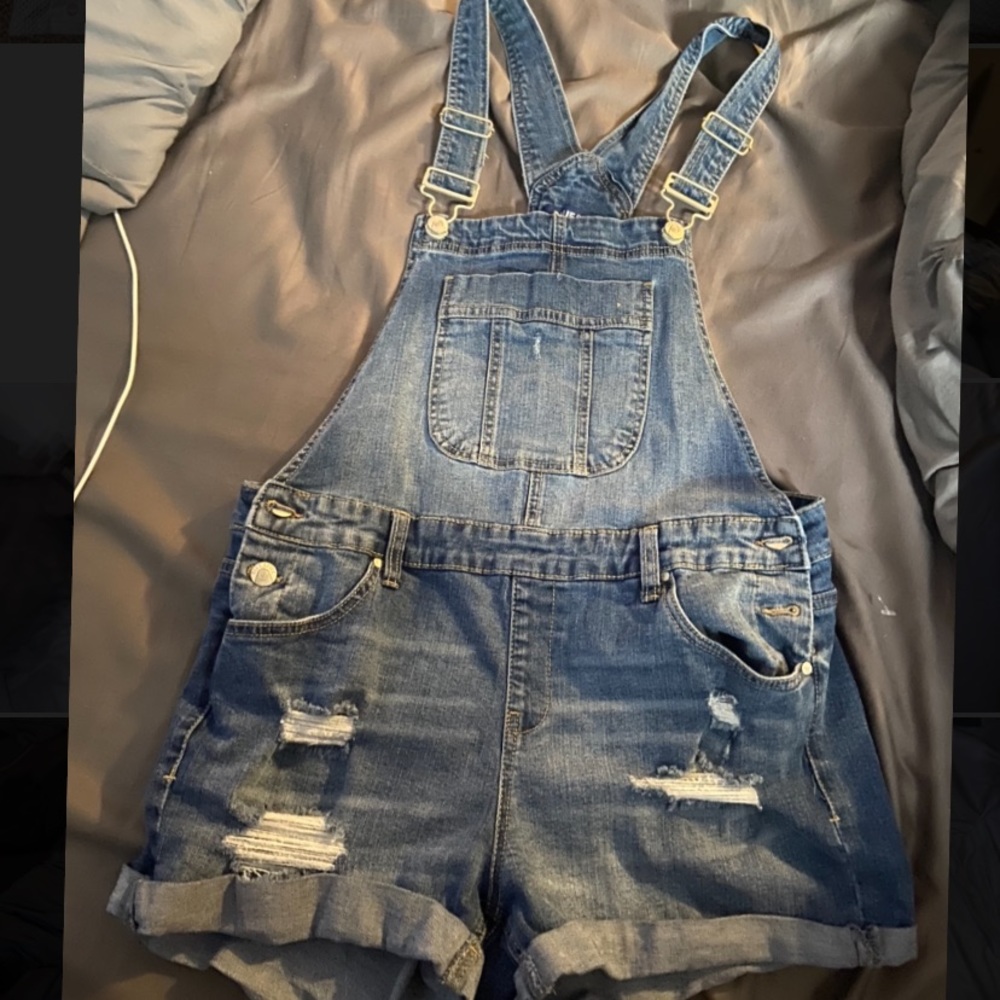 Blue spice overalls (shorts)